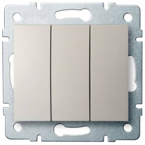 Kanlux 25195 LOGI Trojitý vypínač - č. 3 - stříbrná
