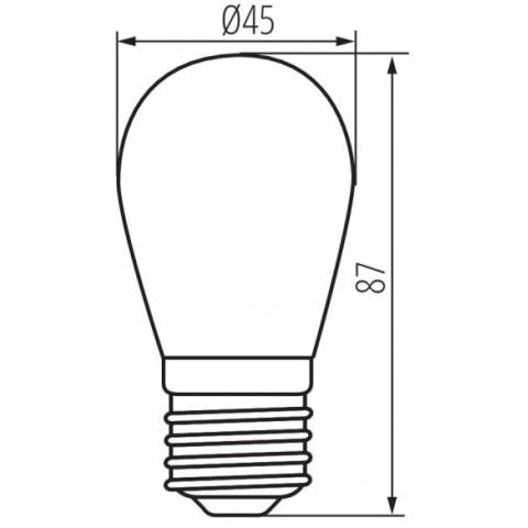 Kanlux 26048 ST45 LED 0,9W E27-GR LED-Leuchtmittel