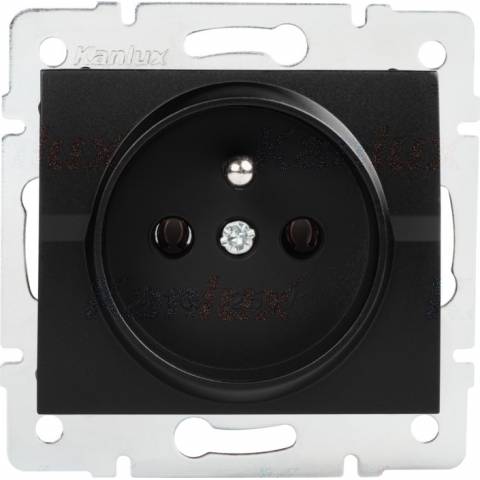 Kanlux 33603 LOGI   Zásuvka samostatná se záslepkou - černá matná
