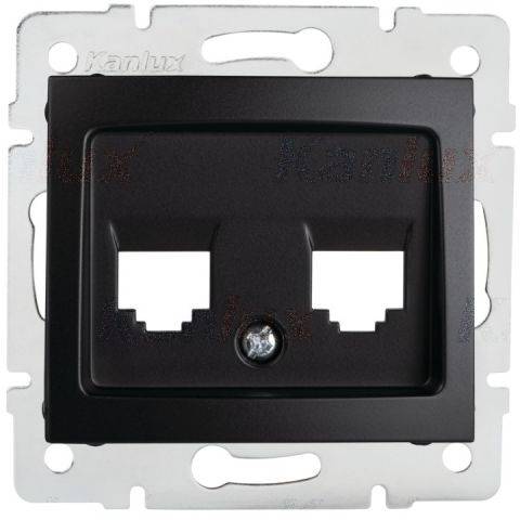 Kanlux 36622 DOMO   Adaptér datové zásuvky 2xRJ45 - černá matná