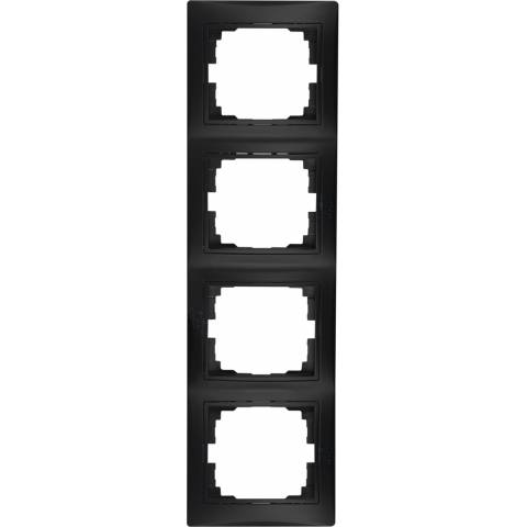 Čtyřnásobný vertikální rámeček - černá matná design DOMO