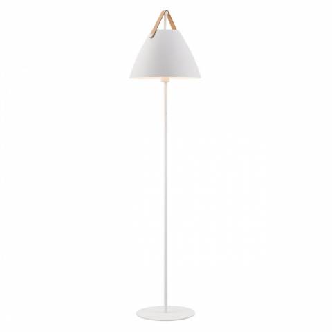 Nordlux NL 46234001 NORDLUX 46234001 Strap - Designová stojací lampa s koženým popruhem 154 cm, bílá