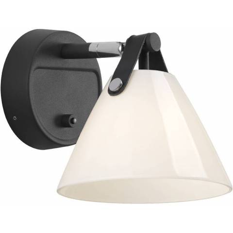Nordlux NL 46241003 NORDLUX 46241003 Strap - Skleněná designová lampička 17cm, černá