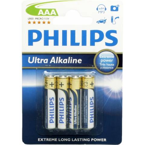 Battery Ultra Alkaline AAA LR03E4B/10 blister 4xAAA