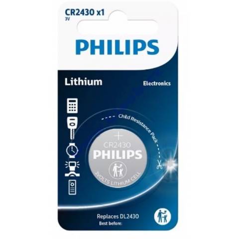 Philips CR2430/00B Lithium button cell battery CR2430/00B