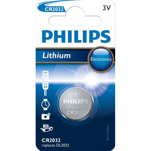 Knoflíková 3V lithiová baterie CR2032 / 01B Philips