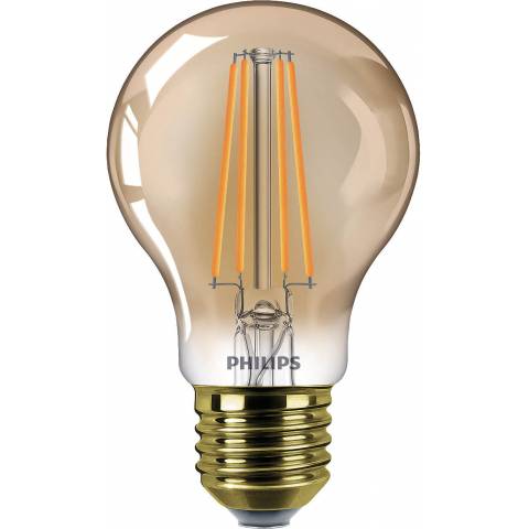 LED E27 baňka čirá náhrada 50W žárovky spotřeba 8W barva 3000°K nestmívatelné