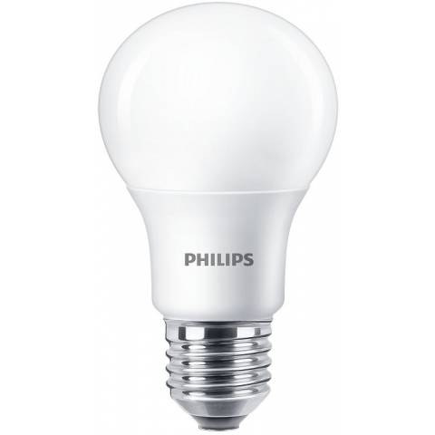 LED E27 baňka opál náhrada 40W žárovky spotřeba 5,5W barva 2700°K nestmívatelné