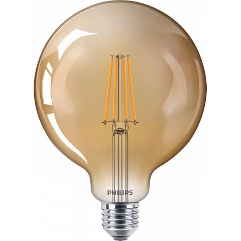 LED E27 baňka zlatá náhrada 50W žárovky spotřeba 8W barva °K nestmívatelné