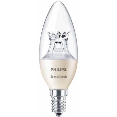 led žárovka E14 stmívatelná Philips 5,5W čirá svíčka 2700°K tricolor EAN 8718696598474