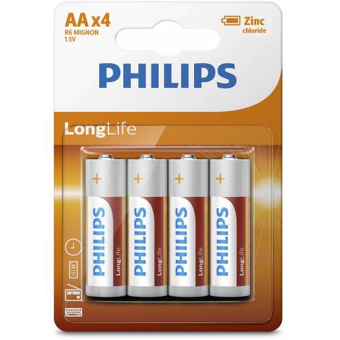 Tužkové batérie LONGLIFE AA R6L4B/10 Philips