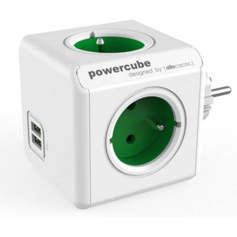 Power Cube PowerCube priamo pripojený k 230V zásuvke USB /ZELENÁ/