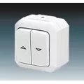 ABB 3558N-C89510 B Spínač žaluziový jednopólový, řazení 1+1 s blokováním, IP 44 , bílá