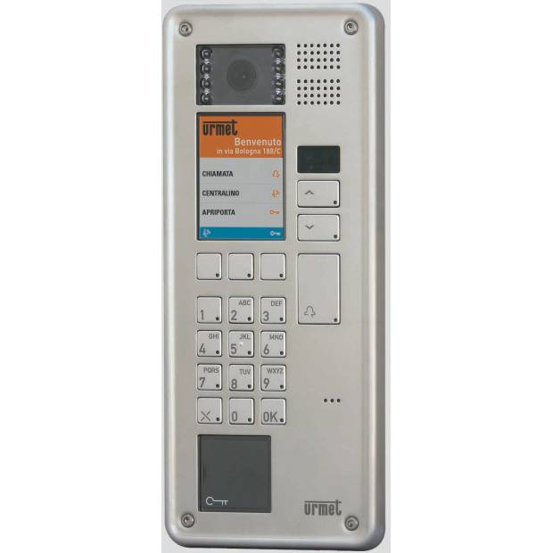 URMET Digitální systém 1039 - Tlačítkový panel, stříbrná