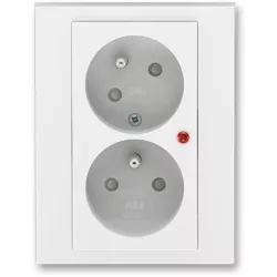 Levit 5593H-C02357 Zásuvka s ochranou před přepětím dvojnásobná bezšroubová,s optickou signalizací