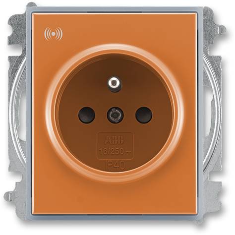 ABB 5589E-A02357 07 jednozásuvka s přepěťovou ochranou s akustickou signalizací poruchy karamelová-ledová šedá