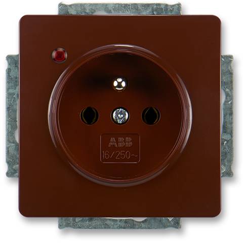 ABB 5598G-A02349 H1 Swing Zásuvka jednonásobná, s ochranou před přepětím hnědá