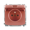 ABB 5519A-A02397 R2 Jednoduchá zásuvka, chránená, s uzávermi, s krytkou, bez skrutiek. svetlá vresová červená