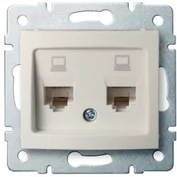 Kanlux 24815 DOMO Dvojitá datová zásuvka , nezávislá (2xRJ45Cat 6 Jack) - krémová