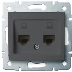 Kanlux 24932 DOMO Dvojitá datová zásuvka , nezávislá (2xRJ45Cat 5e Jack) - grafit