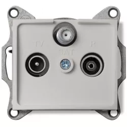Kanlux 24983 DOMO Zásuvka SAT-TV-R průběžná - perleťově bílá