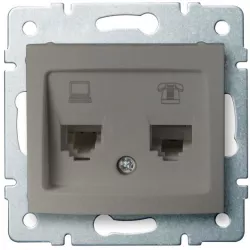 Kanlux 25053 DOMO Zásuvka datová-telefónní, (RJ45Cat 6+RJ11) - šampaňská