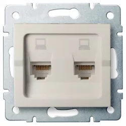 Kanlux 25169 LOGI Dvojitá datová zásuvka nezávislá 2xRJ45Cat 5e Jack - krémová