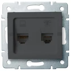Kanlux 25289 LOGI Zásuvka datová-telefonní RJ45Cat 5e + RJ11 - grafit