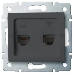 Kanlux 25290 LOGI Zásuvka datová-telefonní RJ45Cat 6 + RJ11 - grafit