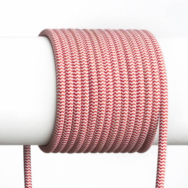 Textilní kabel 3x0,75mm barva červená - bílá