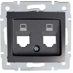 Kanlux 25933 DOMO   Adaptér datové zásuvky 2xRJ45 - grafit