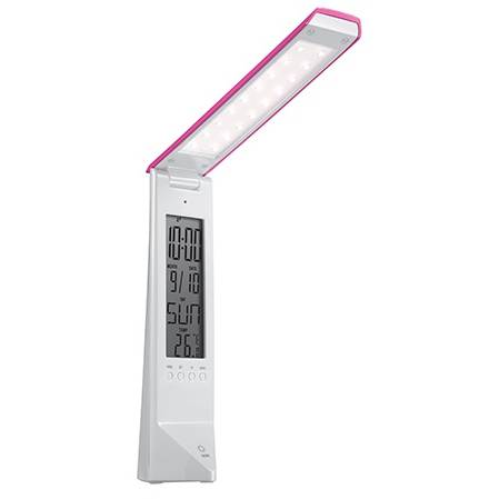 Panlux PN15300001 DAISY multifunkční stolní lampička s displejem, bílo- růžová