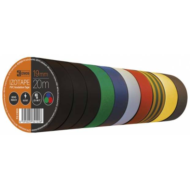 EMOS F61999 Izolační páska PVC 19mm / 20m barevný mix