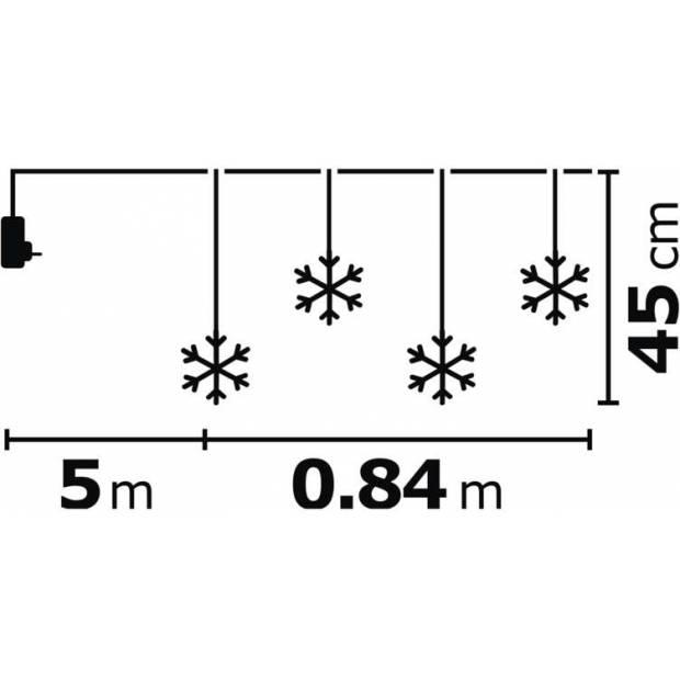 EMOS Lighting ZY2265 LED vánoční závěs – vločky, 80cm, venkovní, teplá bílá, čas.