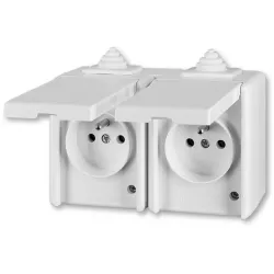 ABB 5518-2069 B Zásuvka dvojnásobná pro průběžnou montáž, IP 44, bílá