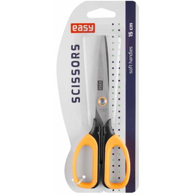 Nůžky s měkkým úchytem 15 cm  - oranžové EASY Office