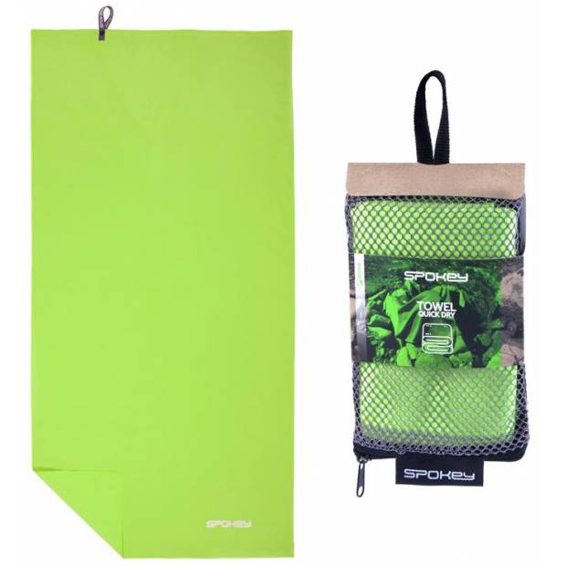 Spokey SIROCCO M Rychleschnoucí ručník 40x80 cm, zelený s odnímatelnou sponou Spokey