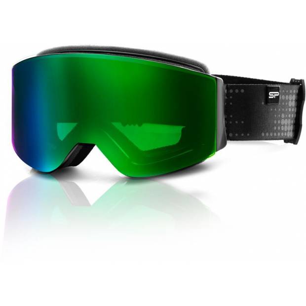 Spokey GRANBY lyžařské brýle černo-zelené Spokey