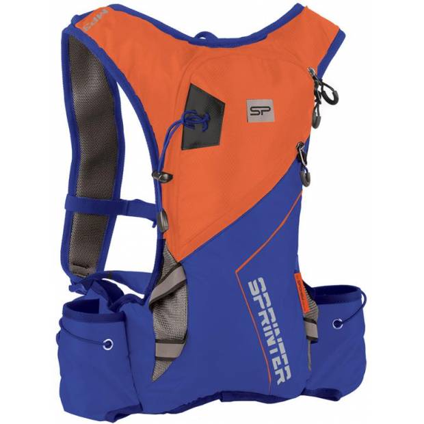 Spokey SPRINTER Sportovní, cyklistický a běžecký batoh 5 l, oranžovo/modrý, voděodolný Spokey