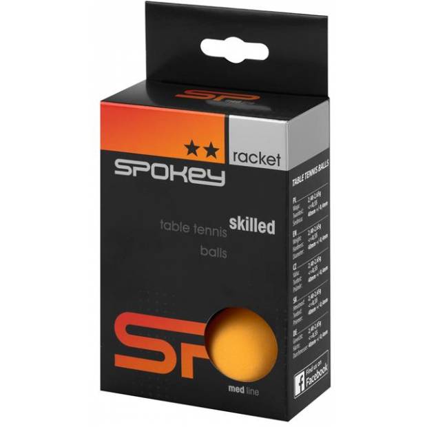 Spokey SKILLED-Pingpongové míčky 2* oranžové , 6 ks Spokey