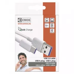 EMOS SM7026 USB kabel 2.0 A/M - C/M 1,5m, bílá