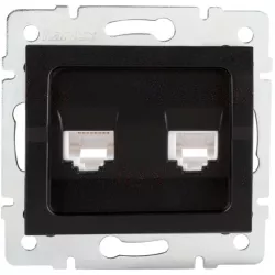 Kanlux 33593 LOGI   Dvojitá datová zásuvka nezávislá 2xRJ45Cat 5e - černá matná