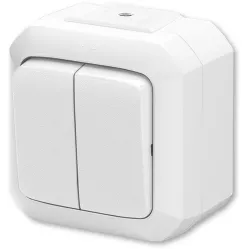 ABB 3558N-C87510 B Ovládač zapínací dvojitý, řazení 1/0+1/0, IP 44, bílá