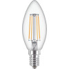 LED žiarovka v čírej objímke v tvare sviečky E14 FILAMENT Classic LEDluster náhrada za 60W žiarovku 929002028002