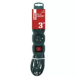 EMOS P1313RZ Prodlužovací kabel s vypínačem – 3 zásuvky, 3m