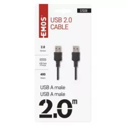EMOS S70200 USB kabel 2.0 A vidlice – A vidlice 2m
