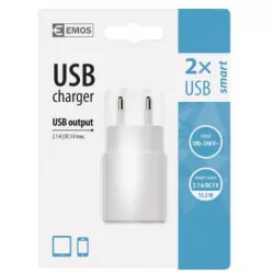 EMOS V0125 Univerzální USB adaptér SMART do sítě 3,1A (15W) max.