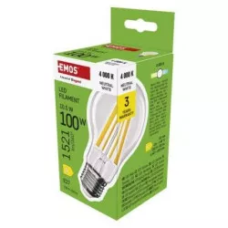 EMOS ZF5D63 LED žiarovka Filament A60 / E27 / 10,5 W (100 W) / 1521 lm / neutrálna biela