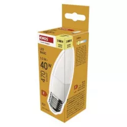 EMOS ZL4F22 LED žiarovka Základná sviečka / E27 / 5,5 W (40 W) / 470 lm / teplá biela
