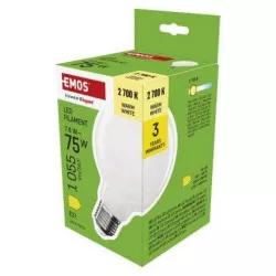 EMOS ZF2D52 LED žiarovka Filament G95 / E27 / 7,8 W (75 W) / 1055 lm / teplá biela